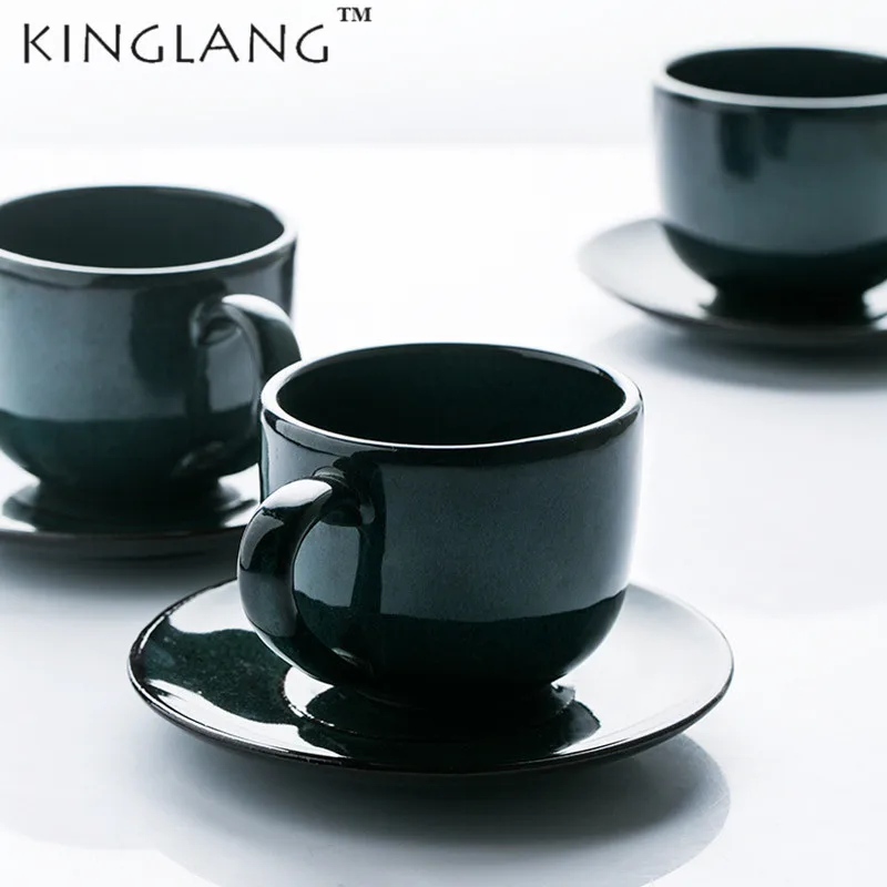 KINGLANG Ceramic Blackish Green Coffee Milk Cup And Saucer Set Lovers Gift Tableware
KINGLANG Ceramic Blackish Green Coffee Milk Cup And Saucer Set Lovers Gift Tableware