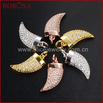 BOROSA New Arrival Cubic Zirconia Cooper Crystal Mammoth Tooth Pendant WX040 
BOROSA New Arrival Cubic Zirconia Cooper Crystal Mammoth Tooth Pendant WX040