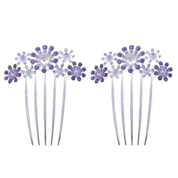 2 Pcs Fashion Hair Comb Handmade Flower Crystals Headdress Alloy Bride Hair Accessories Bridesmaid Hair Decoration (Purple)
2 Pcs Fashion Hair Comb Handmade Flower Crystals Headdress Alloy Bride Hair Accessories Bridesmaid Hair Decoration (Purple)