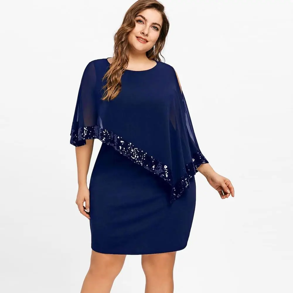 Summer Women Plus Size Solid O-Neck Cold Shoulder Overlay Asymmetric Chiffon Strapless Sequins Mini Dress Sexy Out Shoulder C
Summer Women Plus Size Solid O-Neck Cold Shoulder Overlay Asymmetric Chiffon Strapless Sequins Mini Dress Sexy Out Shoulder C