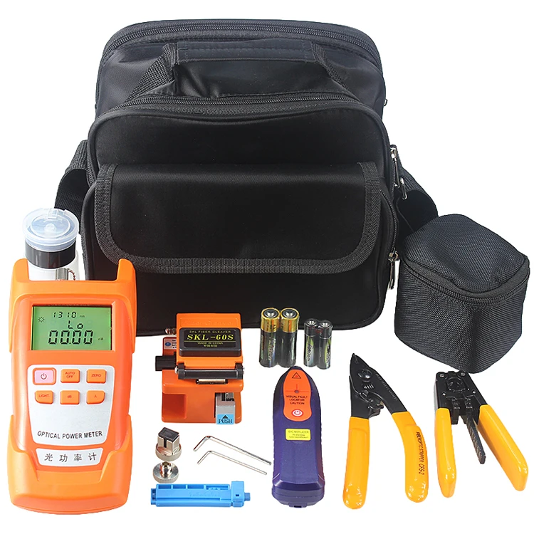 9 In 1 Fiber Optic FTTH Tool Kit with Fiber Cleaver , Optical Power Meter Visual Fault Locator 1mw Wire stripper
9 In 1 Fiber Optic FTTH Tool Kit with Fiber Cleaver , Optical Power Meter Visual Fault Locator 1mw Wire stripper