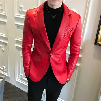 Spring 2020 New PU Leather Jacket Men Korean Slim Fit Mens Leather Jacket Long Sleeve Casual One Button Blazer Style Coat Men
Spring 2020 New PU Leather Jacket Men Korean Slim Fit Mens Leather Jacket Long Sleeve Casual One Button Blazer Style Coat Men