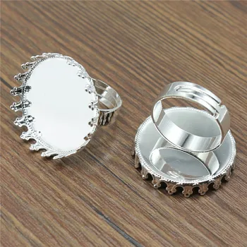 5pcs Fit 25mm Cabochon Crown Ring Settings Shiny Silver Color Copper Material High Quality Jewelry Findings & Components
5pcs Fit 25mm Cabochon Crown Ring Settings Shiny Silver Color Copper Material High Quality Jewelry Findings & Components
