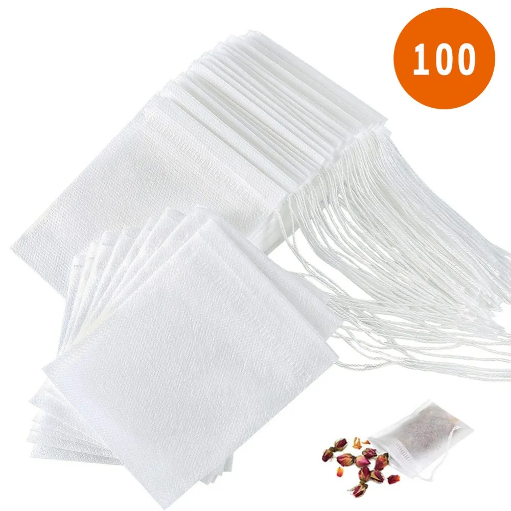 100 Pcs/pack Disposable Tea Bags Drawstring Paper Empty String Heat Seal Filter soup bases Herb Loose Tea Spice Filter Bags
100 Pcs/pack Disposable Tea Bags Drawstring Paper Empty String Heat Seal Filter soup bases Herb Loose Tea Spice Filter Bags