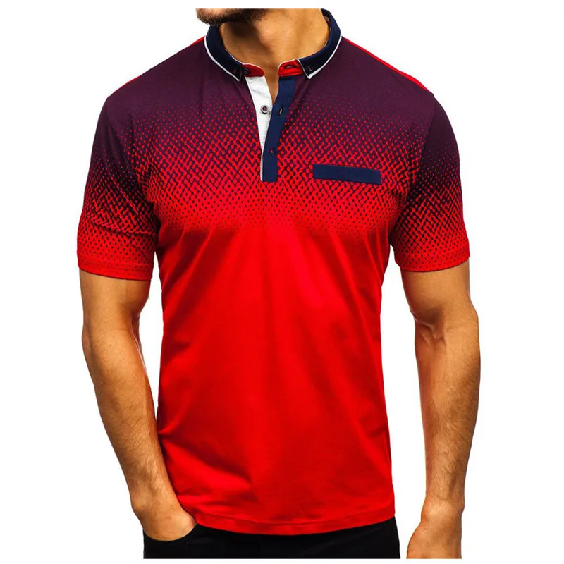 2019 hot style men's summer 3D printing casual short-sleeved gradient men's European and American Leisure polo shirt
2019 hot style men's summer 3D printing casual short-sleeved gradient men's European and American Leisure polo shirt