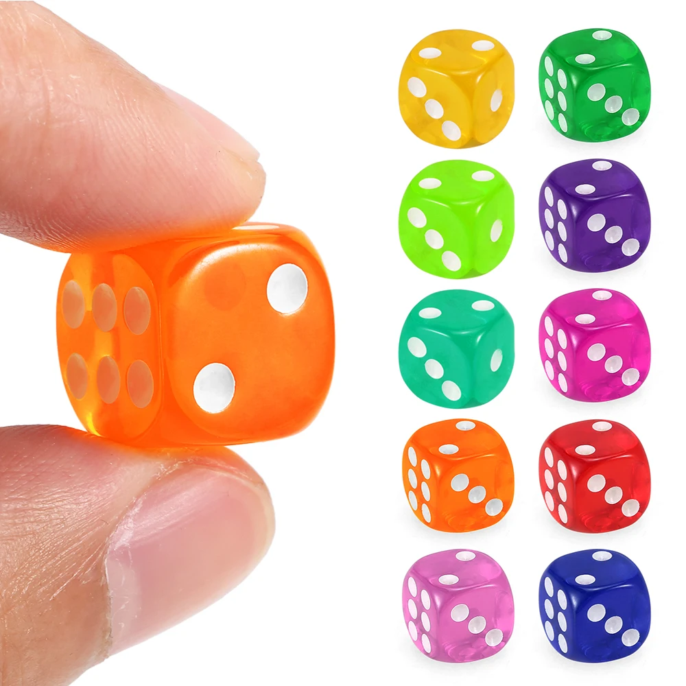 Adult 10 PCS 14MM Transparent Dice Acrylic Drinking Gambling Game Playing Square Corner Dice Set Portable Table Playing Games
Adult 10 PCS 14MM Transparent Dice Acrylic Drinking Gambling Game Playing Square Corner Dice Set Portable Table Playing Games