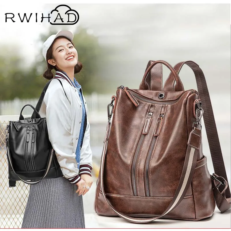 RWIHAD Women Backpacks Vintage Female Leather Multifunction Female Shoulder Bag Travel Ladies Bagpack School Bags For Girls 2019
RWIHAD Women Backpacks Vintage Female Leather Multifunction Female Shoulder Bag Travel Ladies Bagpack School Bags For Girls 2019
