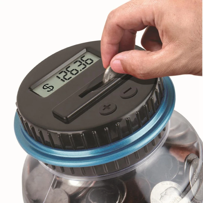 Money Saving Jar Clear Digital Piggy Bank Coin Savings Counter LCD Counting Money Jar Change Gift F803
Money Saving Jar Clear Digital Piggy Bank Coin Savings Counter LCD Counting Money Jar Change Gift F803