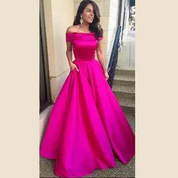 Vestido De Festa Sexy Fuchsia Color Evening Dresses Pageant A Line Off Shoulder Satin Formal Gowns Sweep Train
Vestido De Festa Sexy Fuchsia Color Evening Dresses Pageant A Line Off Shoulder Satin Formal Gowns Sweep Train