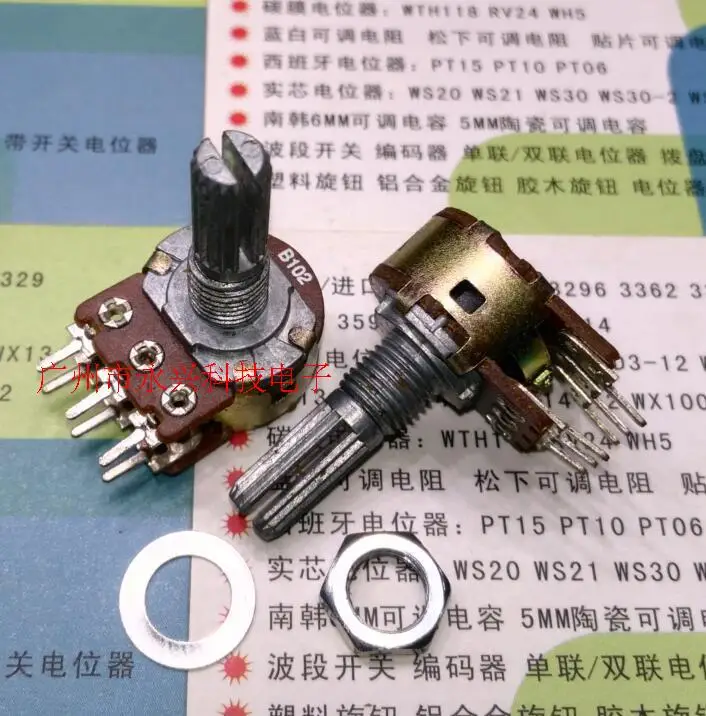 100PCS B1K B102 WH148 double potentiometer 6 foot amplifier volume audio volume sound potentiometer 20MM handle long tuning
100PCS B1K B102 WH148 double potentiometer 6 foot amplifier volume audio volume sound potentiometer 20MM handle long tuning