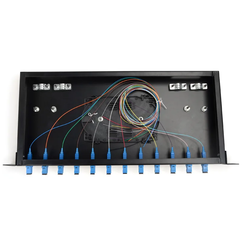 

Fiber optic terminal box 12 core SC with adapter pigtail 12 Ports Fiber optical Patch Panel OEM distribution frame 19 inch