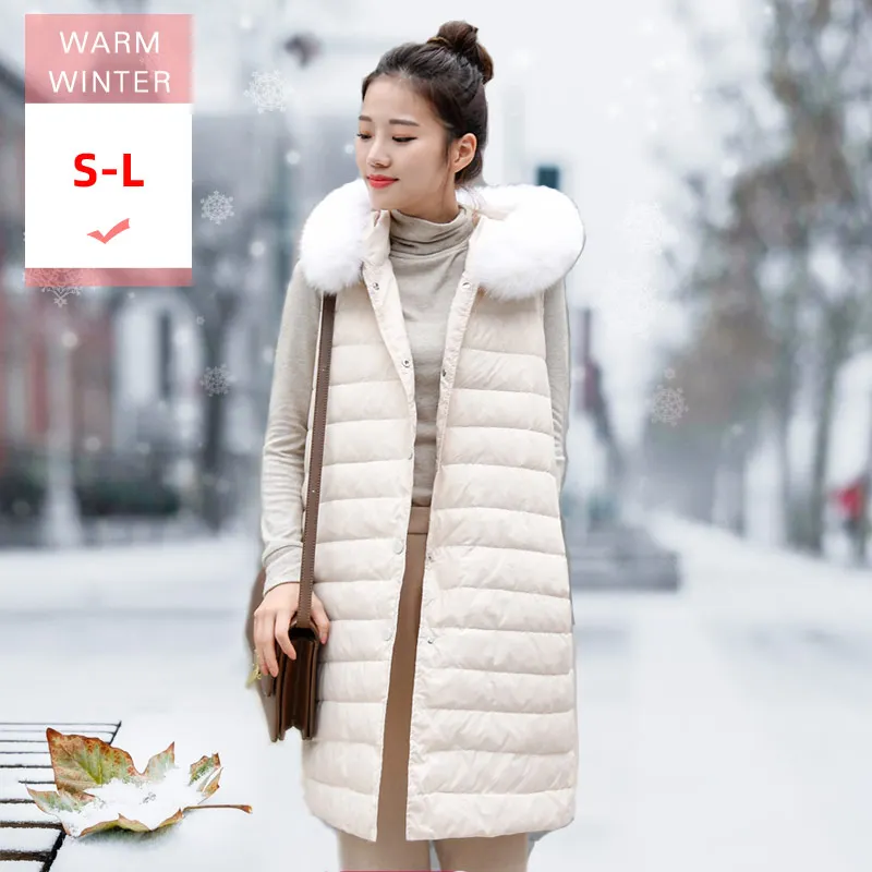 2019New Winter Women Real Fox Fur White Duck Down Long Vest Female Hooded Single Breasted Warm Sleeveless Windproof Feather Coat
2019New Winter Women Real Fox Fur White Duck Down Long Vest Female Hooded Single Breasted Warm Sleeveless Windproof Feather Coat