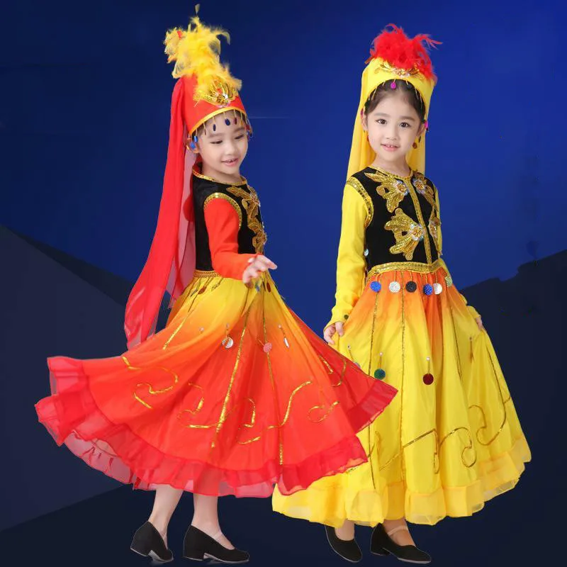 Children's Uighur ethnic dance clothes performance clothing Xinjiang Uygur dance stage costumes female new hat
Children's Uighur ethnic dance clothes performance clothing Xinjiang Uygur dance stage costumes female new hat