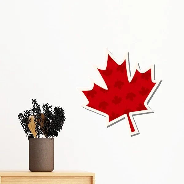 Счастливый День Канады вертикальный кленовый лист Съемная Наклейка на стену