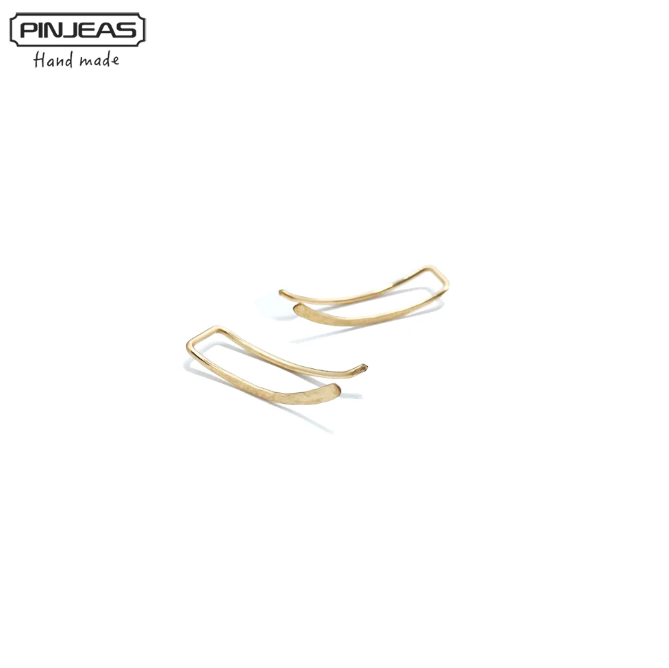 PINJEAS Rose Filled Earring Curved Hammered Small Ear Climber Minimalist Unusual Jewelry Unique Modern Pin Second Piercing
PINJEAS Rose Filled Earring Curved Hammered Small Ear Climber Minimalist Unusual Jewelry Unique Modern Pin Second Piercing
