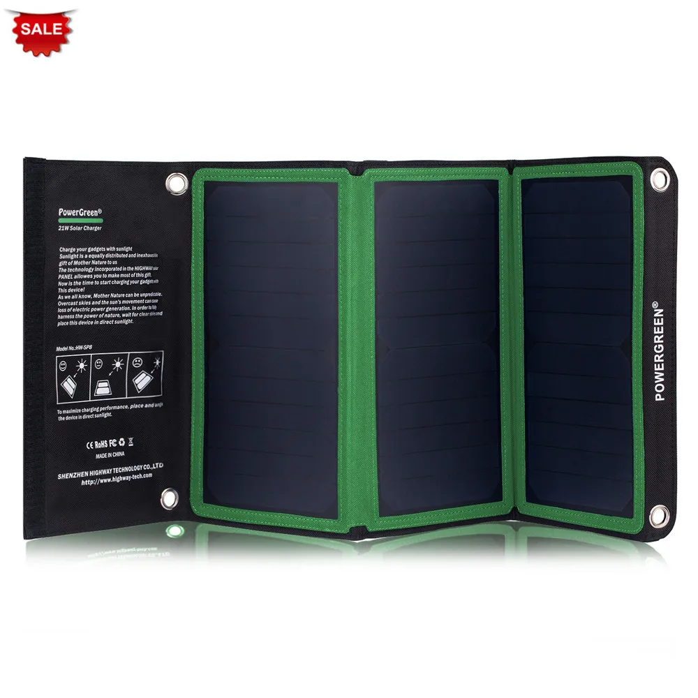 PowerGreen Folding Solar Charger 21W SUNPOWE Solar Panel Portable Solar Power Bank for Phone
PowerGreen Folding Solar Charger 21W SUNPOWE Solar Panel Portable Solar Power Bank for Phone