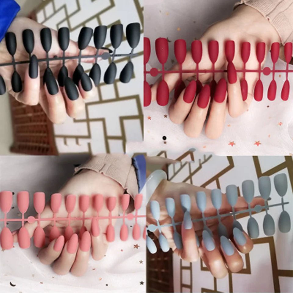 

3sets Matte 24pcs/set Detachable Fake Nails False nail tips for Nail Extension Manicure Art press on Fake False Nails