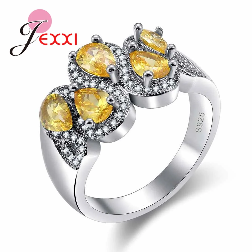 Fashion High Quality Jewelry Inlaid Water Droplets Shape Yellow Zircon Women 925 Sterling Silver Ring Female Accessories
Fashion High Quality Jewelry Inlaid Water Droplets Shape Yellow Zircon Women 925 Sterling Silver Ring Female Accessories