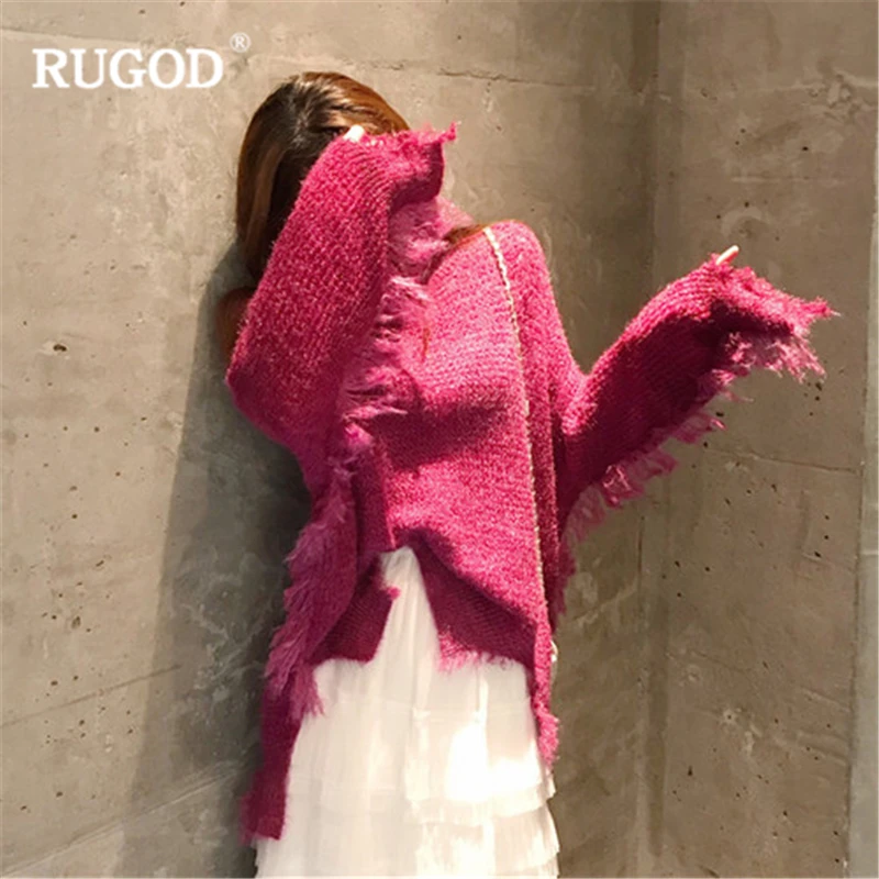 RUGOD New O-Neck Women Sweater Loose Solid Casual Women Pullovers Tassel Knitted Women Tops pull femme hiver 2019
RUGOD New O-Neck Women Sweater Loose Solid Casual Women Pullovers Tassel Knitted Women Tops pull femme hiver 2019
