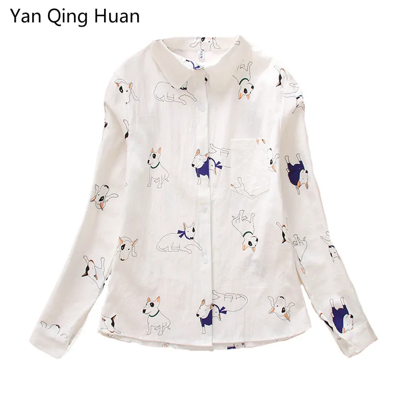 Yan Qing Huan 2019summer New Cartoon Animal Snoopy Print Long-sleeved Cotton Shirt College Wind Slim Literary Pocket White Shirt
Yan Qing Huan 2019summer New Cartoon Animal Snoopy Print Long-sleeved Cotton Shirt College Wind Slim Literary Pocket White Shirt