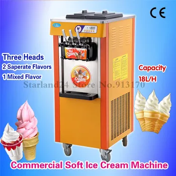 Commercial Soft Ice Cream Machine Sundae Soft Serve Ice Cream Maker with Casters 220V 3 Heads 2 Flavor and 1 Twist
Commercial Soft Ice Cream Machine Sundae Soft Serve Ice Cream Maker with Casters 220V 3 Heads 2 Flavor and 1 Twist