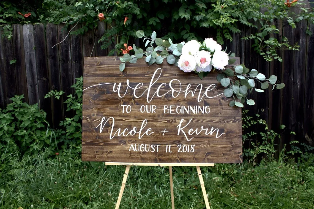 Custom Names Date Wedding Decal Decoration Removable Welcome to Our Beginning Wall Sticker Wood Welcome Sign Sticker W380
Custom Names Date Wedding Decal Decoration Removable Welcome to Our Beginning Wall Sticker Wood Welcome Sign Sticker W380
