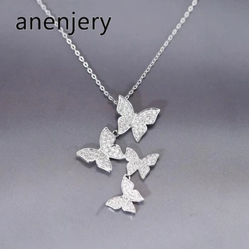 anenjery Dazzling Micro CZ Zircon Butterfly Necklaces For Women Gift Silver Color Necklace Chain Choker S-N360
anenjery Dazzling Micro CZ Zircon Butterfly Necklaces For Women Gift Silver Color Necklace Chain Choker S-N360