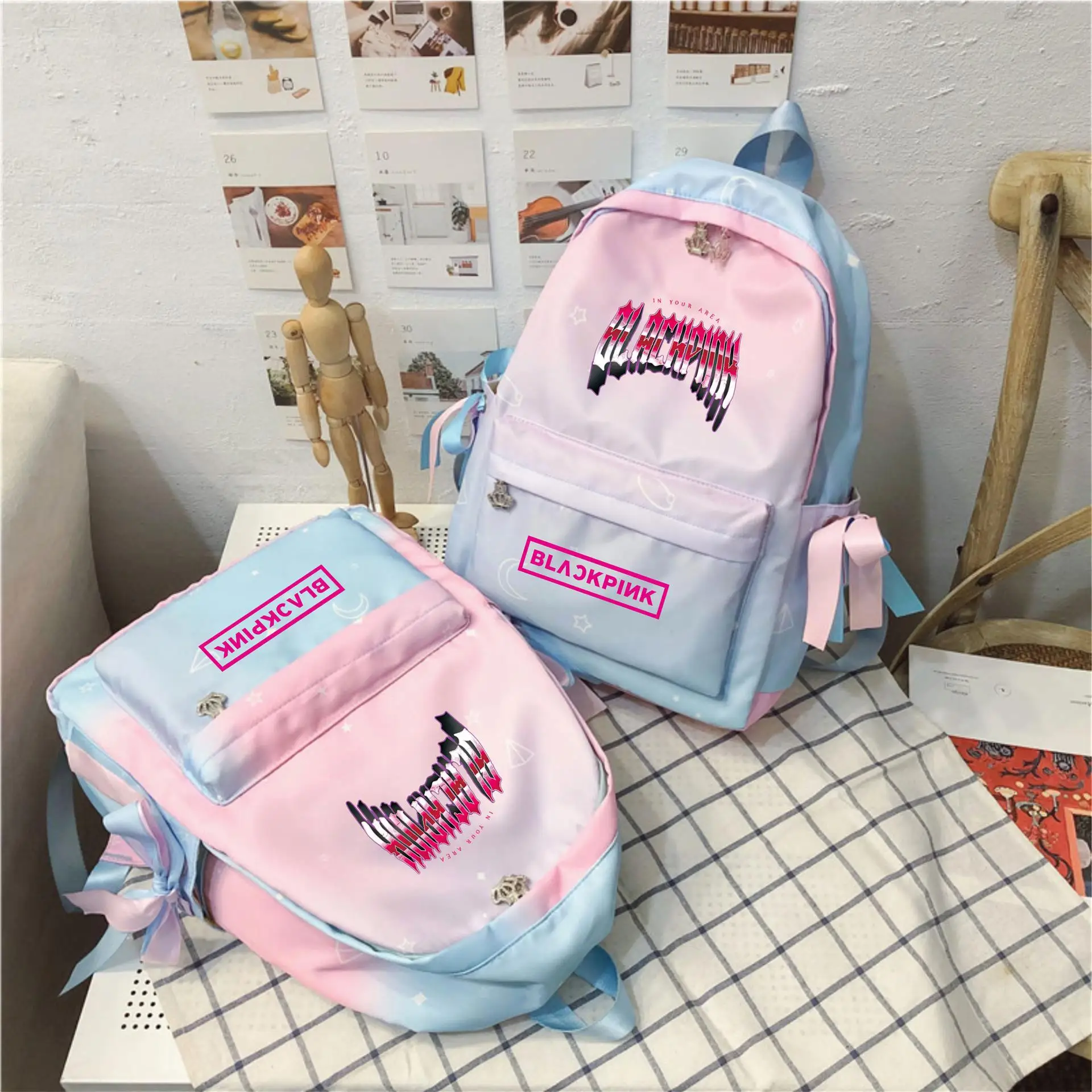 kpop Blackpink concert In Your Area Powder blue gradient backpack schoolbag for teenage girls Contrast color travel backpack
kpop Blackpink concert In Your Area Powder blue gradient backpack schoolbag for teenage girls Contrast color travel backpack