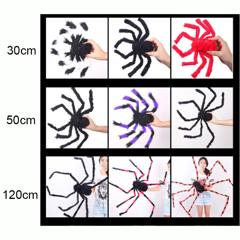 Cosplay&ware 30cm-200cm Super Big Wire Plush Material Spider Realistic Black Horrible Fake Spiders Toy Home Party Halloween Decoration 27 Cosplay&ware 30cm-200cm Super Big Wire Plush Material Spider Realistic Black Horrible Fake Spiders Toy Home Party Halloween Decoration -Cosplayware Store