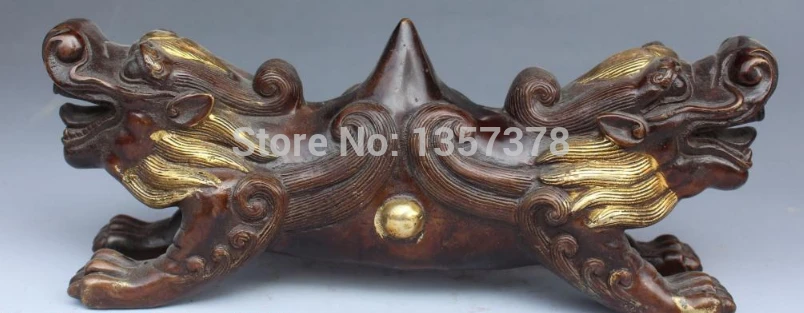 shitou 00463 10" Marked Chinese Feng Shui Bronze Gilt Double Head Beast Penholder Sculpture
shitou 00463 10" Marked Chinese Feng Shui Bronze Gilt Double Head Beast Penholder Sculpture