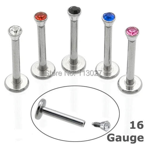 Body Jewelry CZ Monroe Labret with Clear Flat Head Internal Threaded Lip Ring 16 Gauge
Body Jewelry CZ Monroe Labret with Clear Flat Head Internal Threaded Lip Ring 16 Gauge