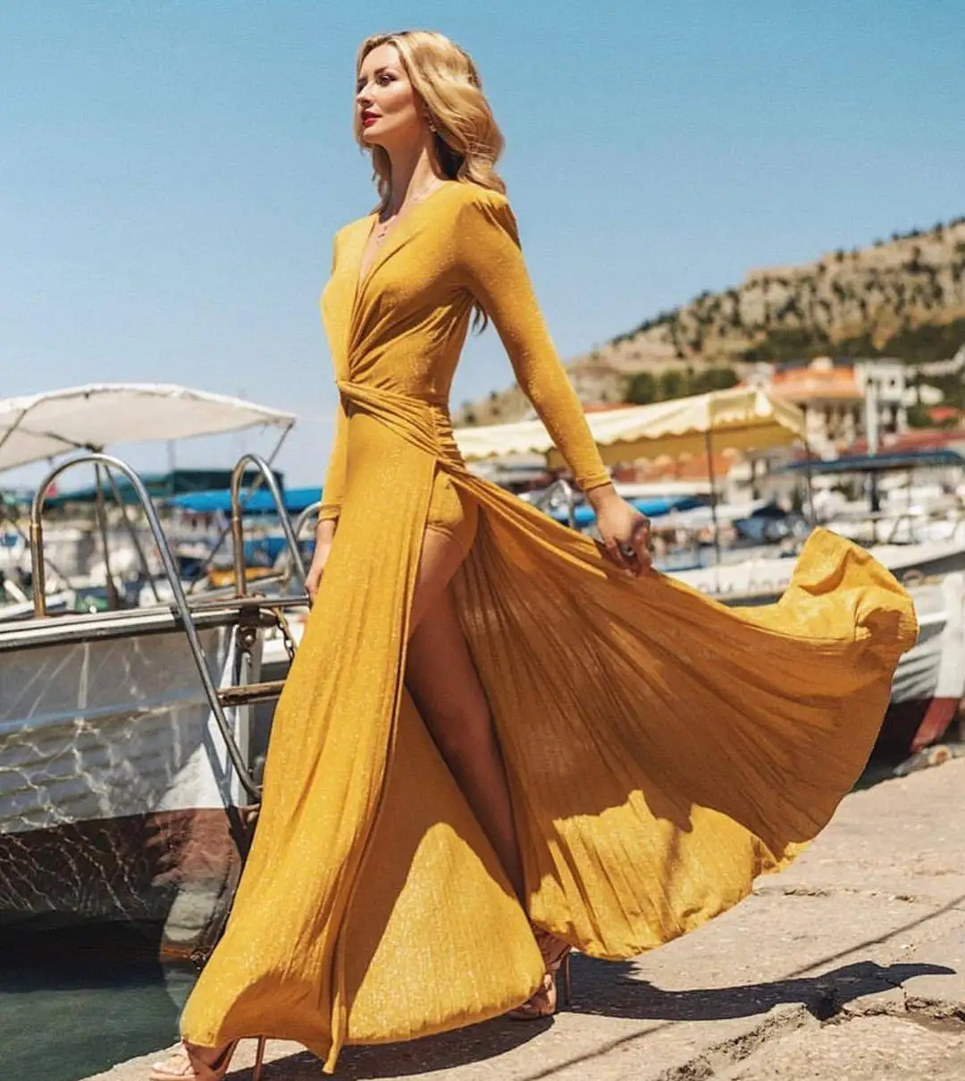 Solid Fashion Boho Maxi Woman Dress Office Lady V Neck Vintage Beach Dresses Long Sleeve Party Vestido
Solid Fashion Boho Maxi Woman Dress Office Lady V Neck Vintage Beach Dresses Long Sleeve Party Vestido