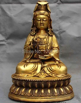 Chinese Fane Copper Bronze Guan Yin Kwan-yin Boddhisattva Goddess Statue 
Chinese Fane Copper Bronze Guan Yin Kwan-yin Boddhisattva Goddess Statue