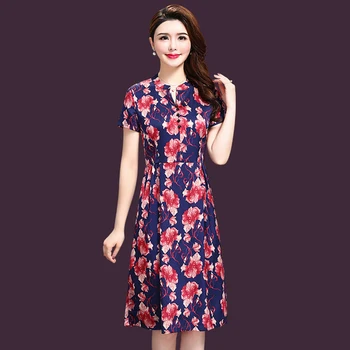 2020 Spring Summer Fashion Short Sleeve Silk Women Dress New Style Big Code Exquisite Printed Elegant Temperament Female Dresses
2020 Spring Summer Fashion Short Sleeve Silk Women Dress New Style Big Code Exquisite Printed Elegant Temperament Female Dresses
