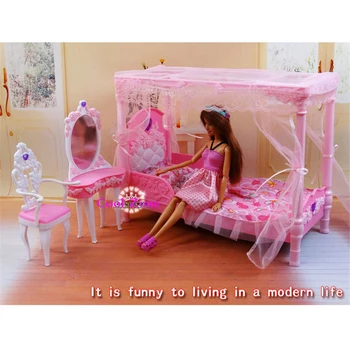 Miniature Furniture Dreamy Rose Bedroom for Barbie Doll House Classic Toys for Girl Free Shipping
Miniature Furniture Dreamy Rose Bedroom for Barbie Doll House Classic Toys for Girl Free Shipping