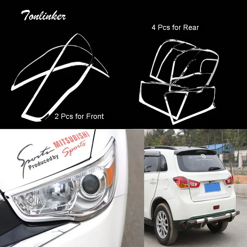 Tonlinker 2-4 PCS Car DIY NEW ABS Chrome Front and Rear Headlight Light Box Cover Case Stickers for Mitsubishi ASX 2011-15
Tonlinker 2-4 PCS Car DIY NEW ABS Chrome Front and Rear Headlight Light Box Cover Case Stickers for Mitsubishi ASX 2011-15