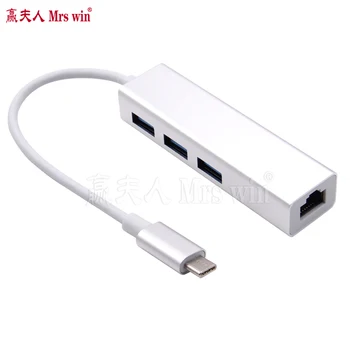 High Quality Type C USB-C to 3Ports USB 3.0 Hub With RJ45 Ethernet Network LAN Adapter For USB 3.1 Macbook Laptop P0.11
High Quality Type C USB-C to 3Ports USB 3.0 Hub With RJ45 Ethernet Network LAN Adapter For USB 3.1 Macbook Laptop P0.11