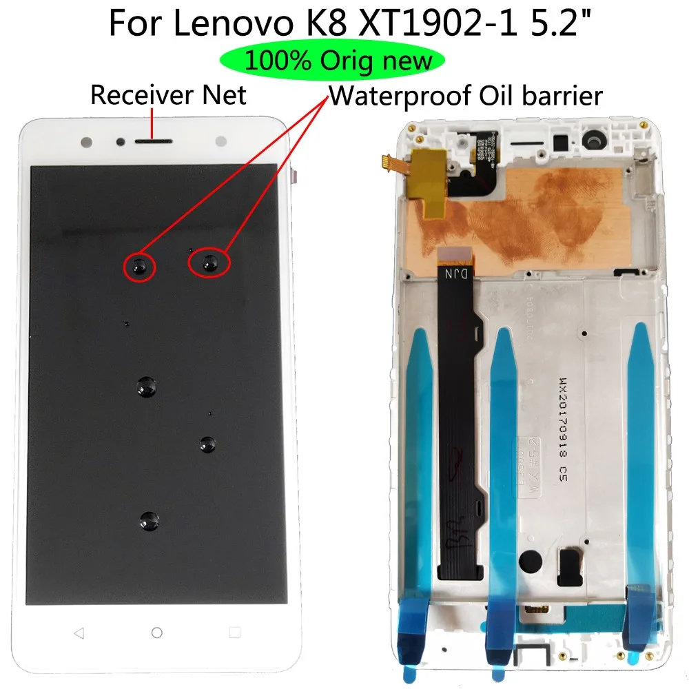 Shyueda 100% Oig NEW with frame For Lenovo K8 XT1902-1 5.2" LCD Display Touch Screen Digitizer
Shyueda 100% Oig NEW with frame For Lenovo K8 XT1902-1 5.2" LCD Display Touch Screen Digitizer