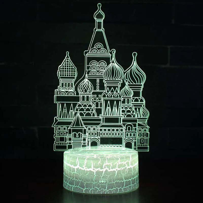 Russia Famous Building Moscow Kremlin Model illusion 3D Colors Changing LED Lamp Moscow Kremlin Luminous toys for children
Russia Famous Building Moscow Kremlin Model illusion 3D Colors Changing LED Lamp Moscow Kremlin Luminous toys for children