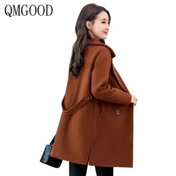 QMGOOD Fashion Plus Size Women Long Coat and Jacket Autumn Winter Women Wool Coats Match Sashes Elegant Korean Slim Coat Women
QMGOOD Fashion Plus Size Women Long Coat and Jacket Autumn Winter Women Wool Coats Match Sashes Elegant Korean Slim Coat Women