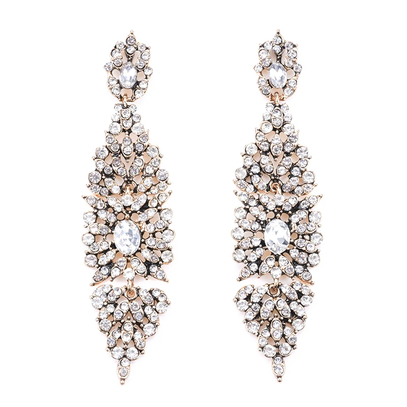 PPG&PGG Trendy Women Crystal Big Earrings Vintage Jewelry Clear Rhinestone Statement Earrings For Women Girl Party Women Gift
PPG&PGG Trendy Women Crystal Big Earrings Vintage Jewelry Clear Rhinestone Statement Earrings For Women Girl Party Women Gift