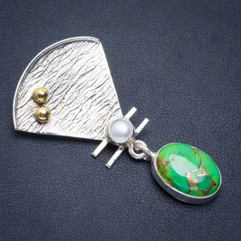 Natural Turquoise and River Pearl Handmade Unique 925 Sterling Silver Pendant 1.75" A1855
Natural Turquoise and River Pearl Handmade Unique 925 Sterling Silver Pendant 1.75" A1855