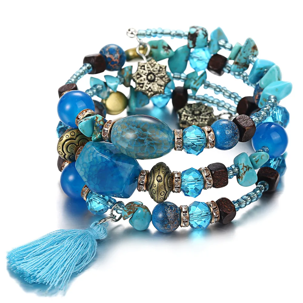 LE SKY Bohemian Beads Crystal Charms Bracelets For Women Ethnic Tibet Multilayer Imitation Natural Stone Bracelets Bangles Men
LE SKY Bohemian Beads Crystal Charms Bracelets For Women Ethnic Tibet Multilayer Imitation Natural Stone Bracelets Bangles Men