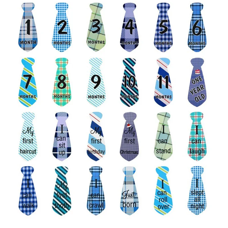 24pcs/lot Baby Memorial Tie Digital Month Stickers Monthly Milestone Belly Necktie Stickers -12 Months
24pcs/lot Baby Memorial Tie Digital Month Stickers Monthly Milestone Belly Necktie Stickers -12 Months