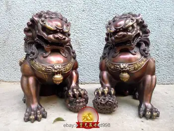 China Regius Palace Red Bronze Evil Door Guardian Bei Jing Fu Foo Dog Lion Pair 5.19
China Regius Palace Red Bronze Evil Door Guardian Bei Jing Fu Foo Dog Lion Pair 5.19