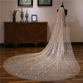 Luxurious Bling Bling Sequins Cathedral Train Bridal Veil Long 3.5m Long 5m Long Bride's Head Veil Top Sale
Luxurious Bling Bling Sequins Cathedral Train Bridal Veil Long 3.5m Long 5m Long Bride's Head Veil Top Sale
