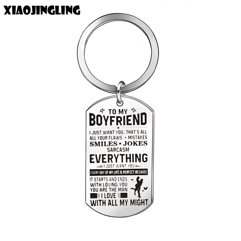 XIAOJINGLING To My Boyfriend Engrave Lettering Keychain Keyrings For Boyfriend Stainless Steel Chain Keychain Valentine's Day
XIAOJINGLING To My Boyfriend Engrave Lettering Keychain Keyrings For Boyfriend Stainless Steel Chain Keychain Valentine's Day