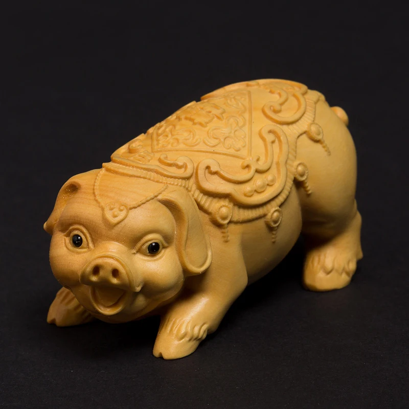 Traditional Crafts Creative solid wood living room engraving crafts Zodiac animal ornaments Fu pig lucky hand carving
Traditional Crafts Creative solid wood living room engraving crafts Zodiac animal ornaments Fu pig lucky hand carving
