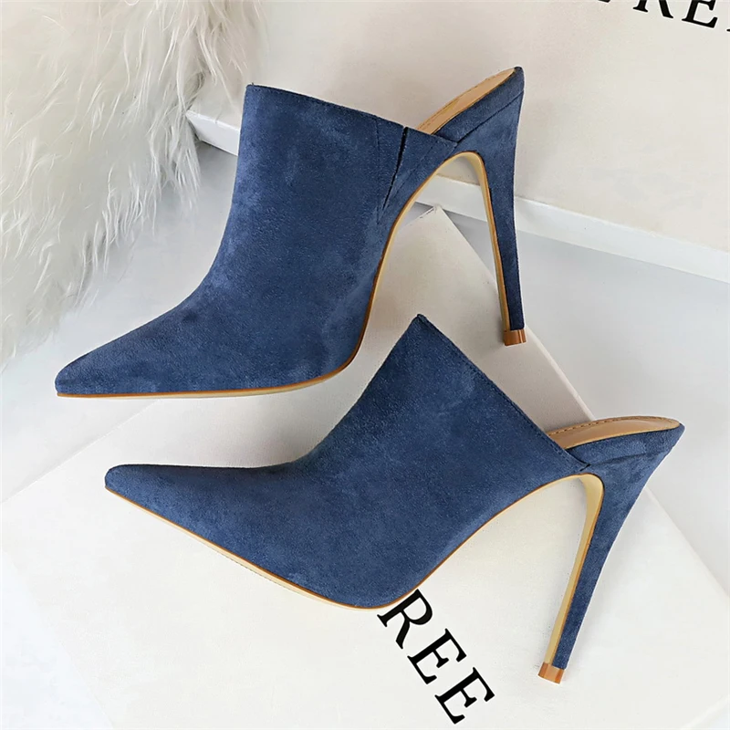 2019 Summer Sexy Women Blue Thin High Heels Slippers Mules Closed Pointed Toe Elegant Woman Slides Female Female Outdoor Shoes
2019 Summer Sexy Women Blue Thin High Heels Slippers Mules Closed Pointed Toe Elegant Woman Slides Female Female Outdoor Shoes