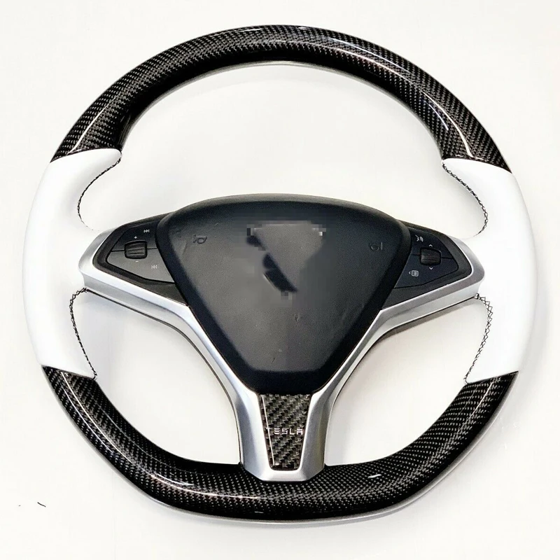 DIY Hand-stitched Car Steering Wheel Cover Carbon Fibre White Leather for Tesla Model S Model X
DIY Hand-stitched Car Steering Wheel Cover Carbon Fibre White Leather for Tesla Model S Model X